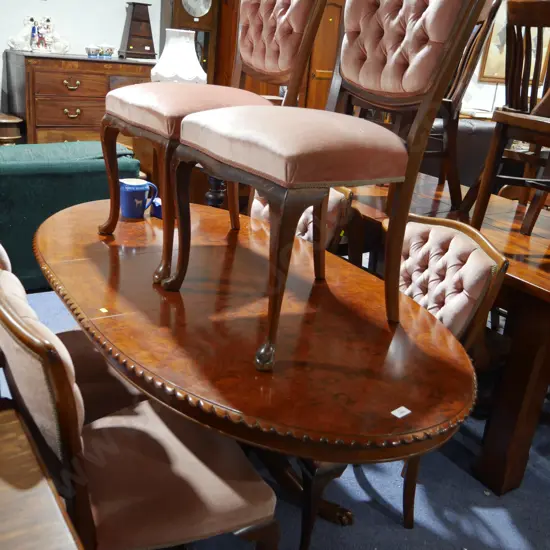 Oval dining table and 6 chairs