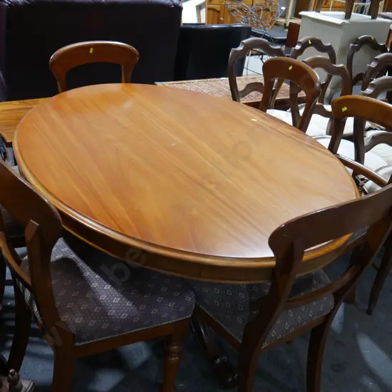 Oval dining table and 6 chairs