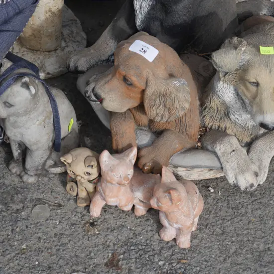 Dogs and cats garden ornaments