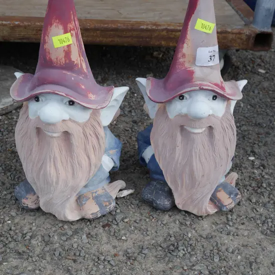 2 garden gnomes