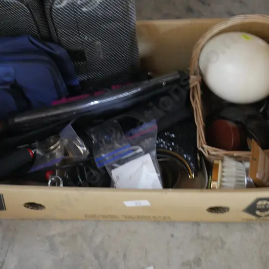 Ostrich egg, bags etc