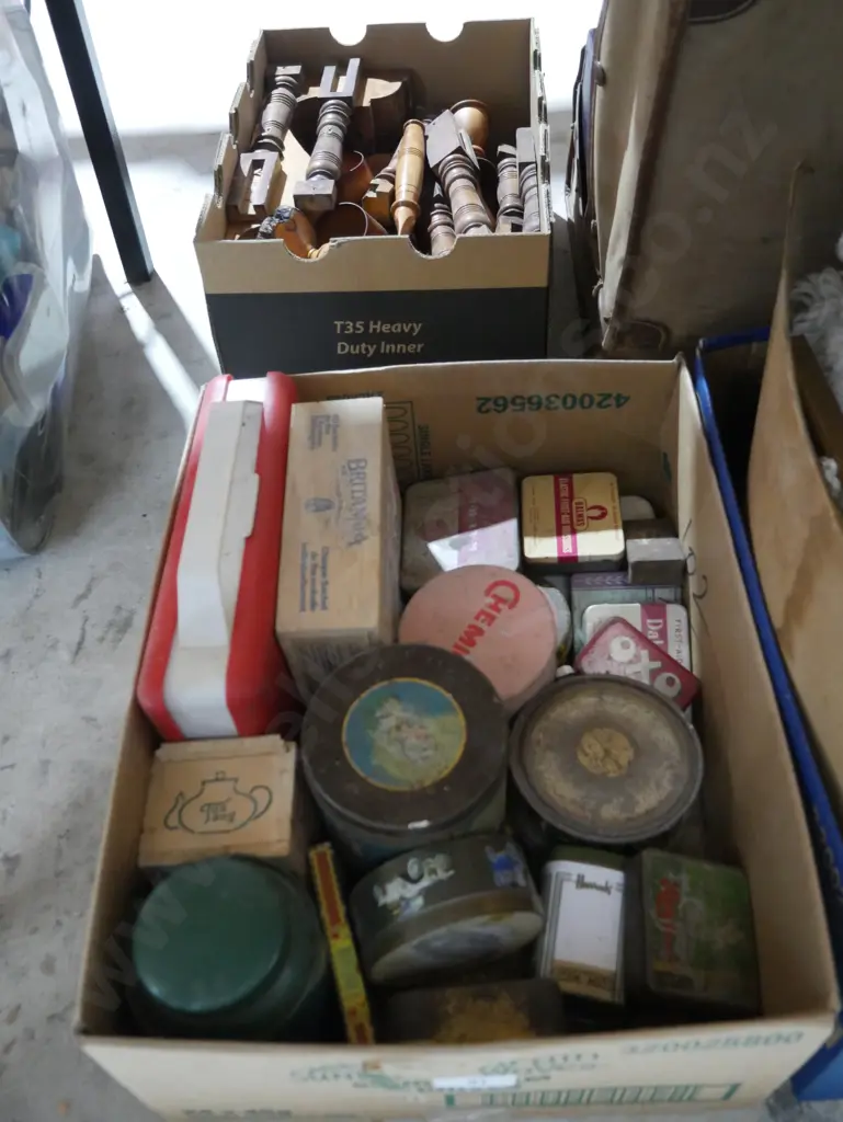 Three boxes of tins, toys etc Image 1++