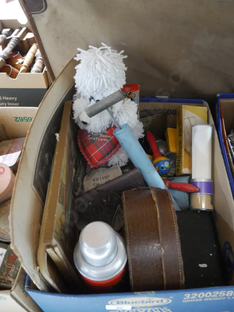 Three boxes of tins, toys etc Image 1++