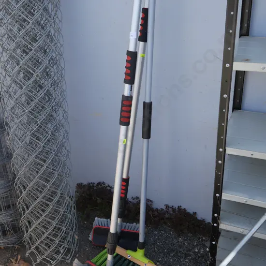 Washing brushes and broom