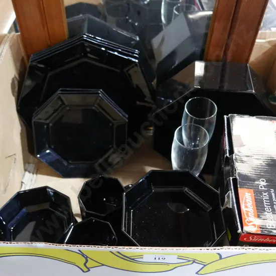 Black dinnerware etc