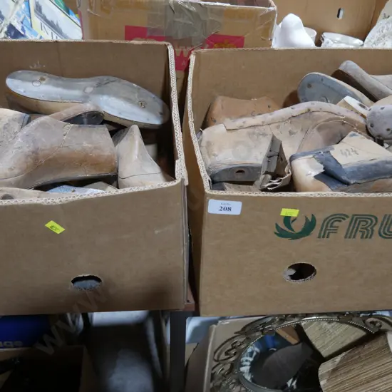 2 boxes wooden shoe lasts