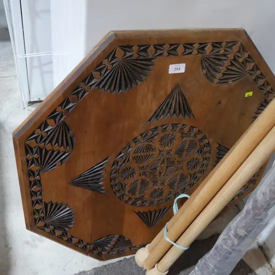 Carved table top
