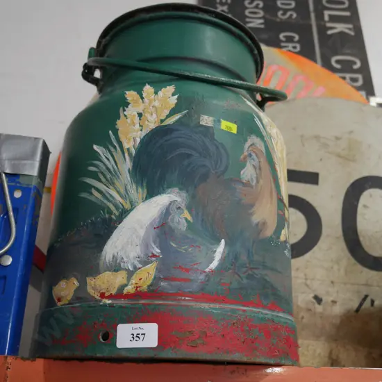 Painted milk can
