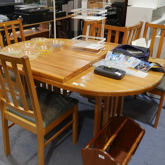 Rimu dining table and 6 chairs
