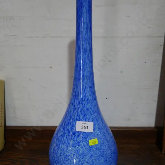 Tall bue glass vase