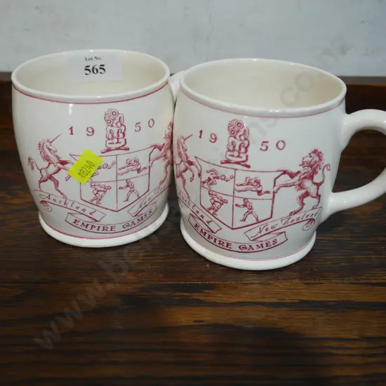 2 Crown Lynn 1959 Empire Games mugs
