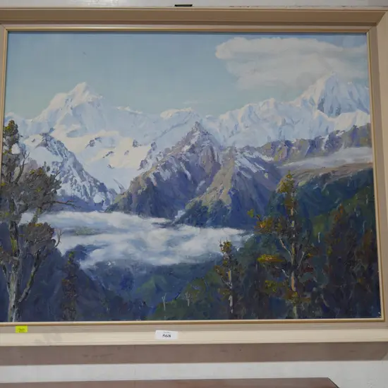 Framed Oil, Mt Cook