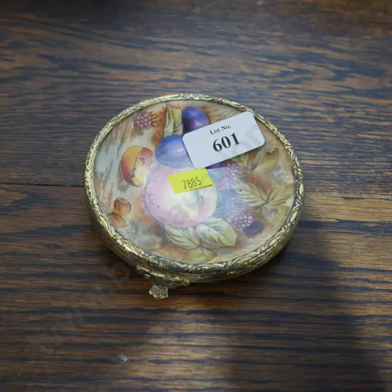 Aynsley china dish in metal stand