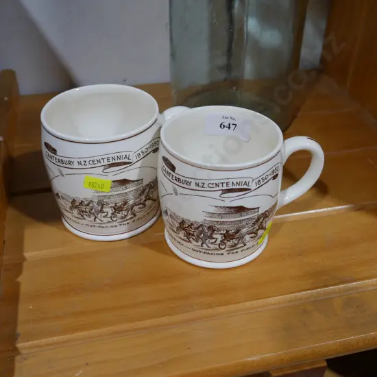 2 Crown Lynn Canterbury Centennial mugs