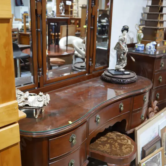 Mirror back dresser and drawer