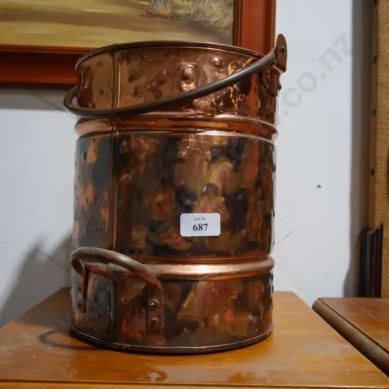 Copper coal bin