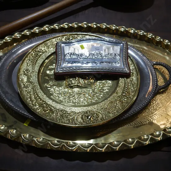 Brass trays etc