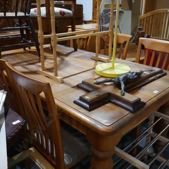 Solid wood dining table and 6 chairs