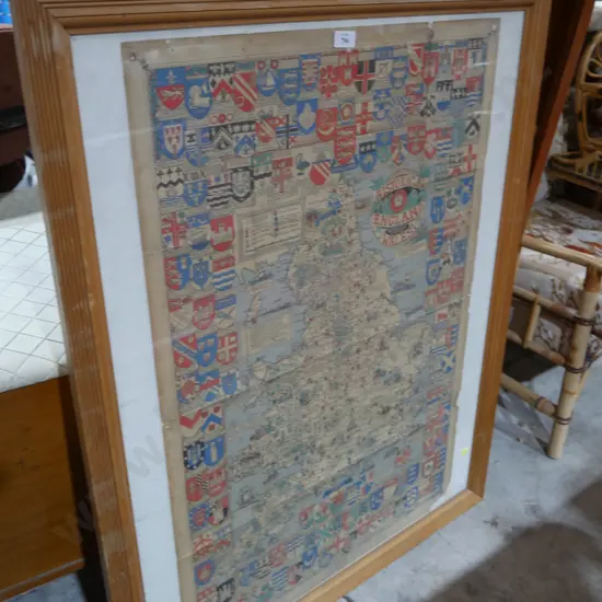 Historical framed map of England