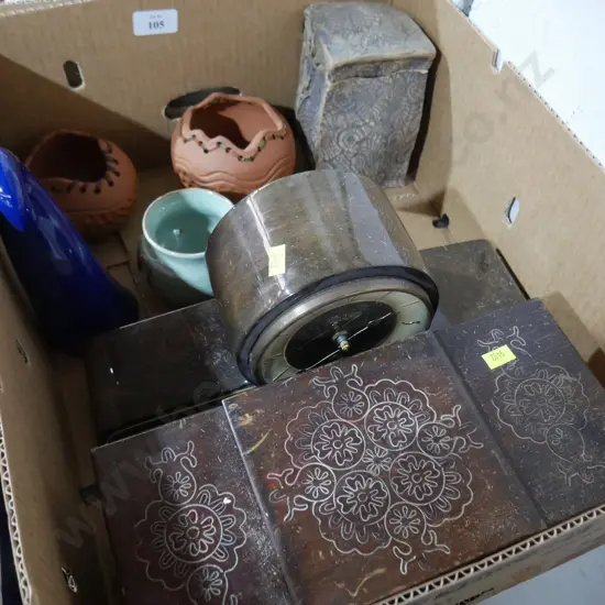 Mantle clock, jewellery box etc