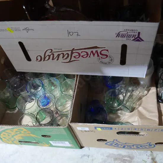 3 boxes Coca-Cola glasses etc