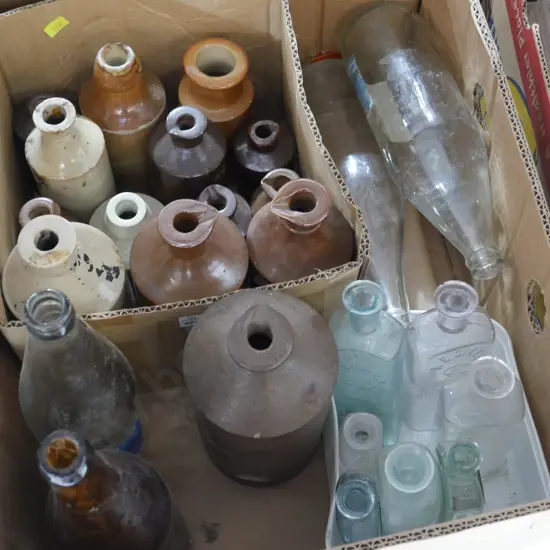 Box of old bottles