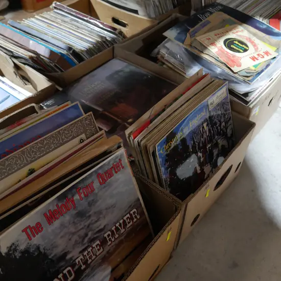 4 boxes of records