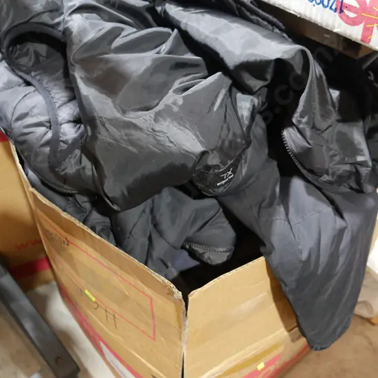 Large box of jackets and coats