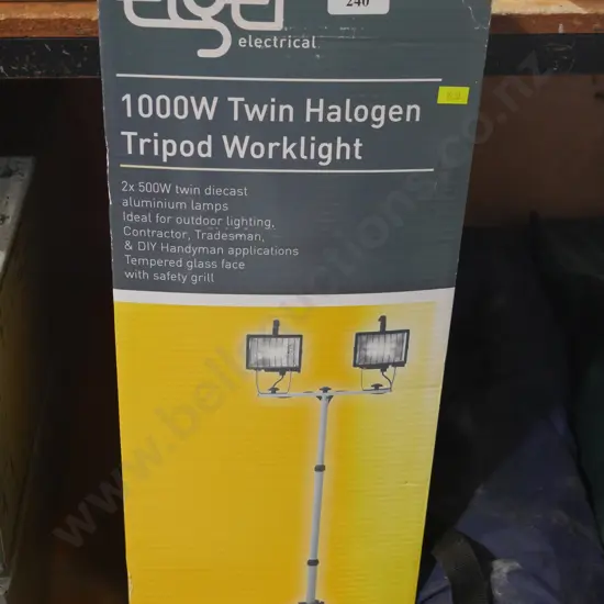 Elger 1000w twin halogen tripod worklight