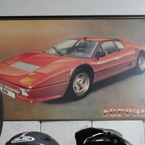 Framed Ferrari poster