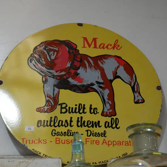 Mack trucks enamel sign