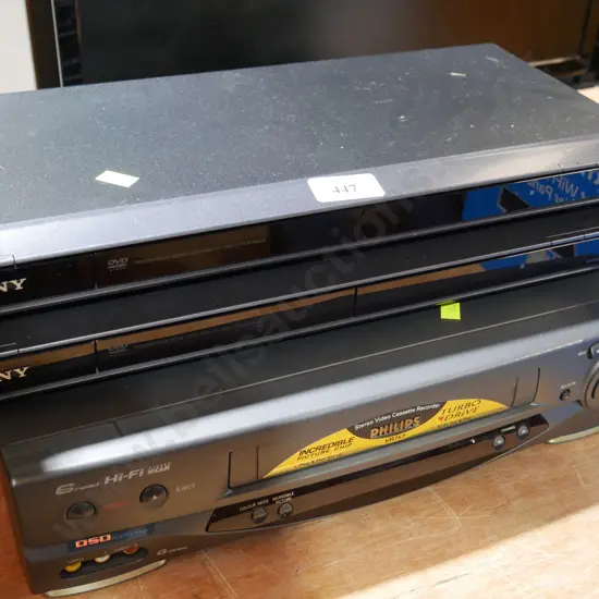 Sony CD,DVD players, and Philips stereo video cassette recorder