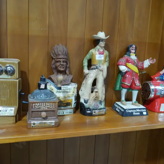 6 Jim Beam decanters