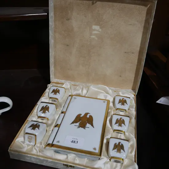 Cased Limoges decanter set