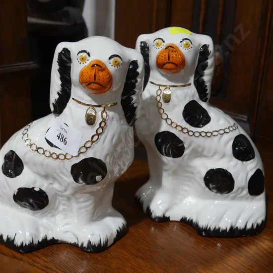 Pair of reproduction Staffordshire dogs