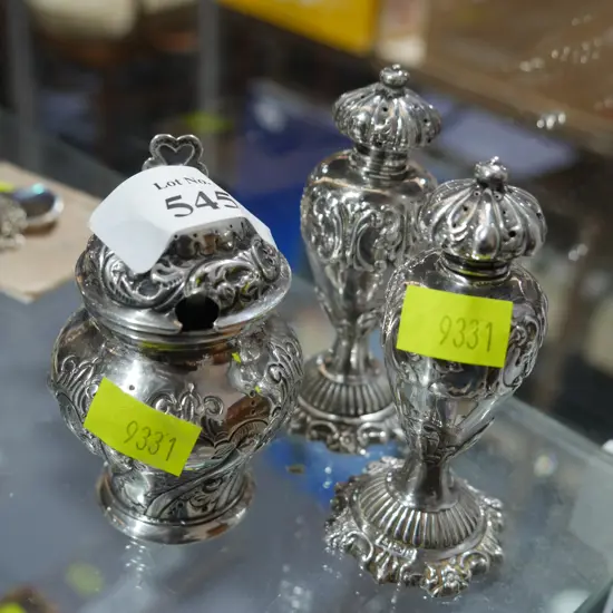 Silver condiment set