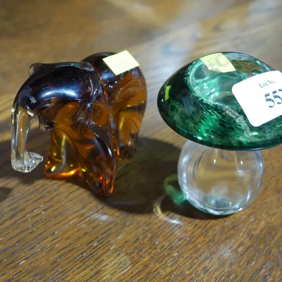 2 glass ornaments