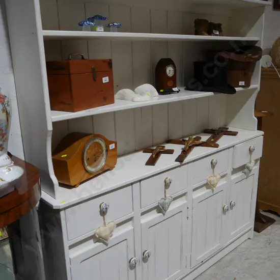 White painted hutch dresser