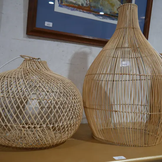 2 cane light fittings