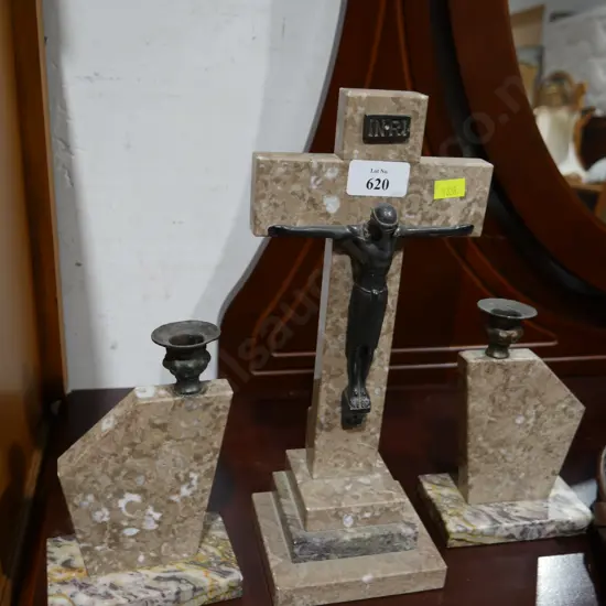 Candle sticks, Jesus on the cross