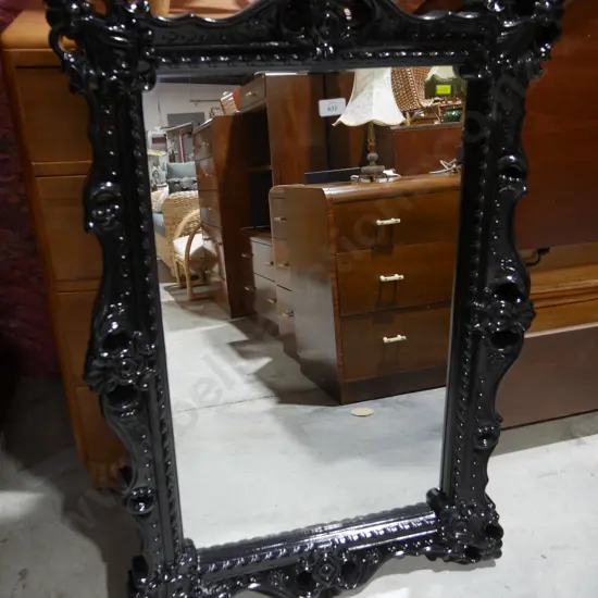 Black framed mirror