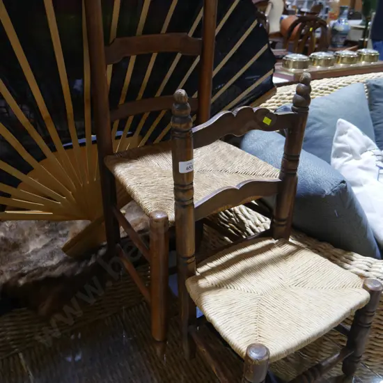 2 seagrass seated chairs
