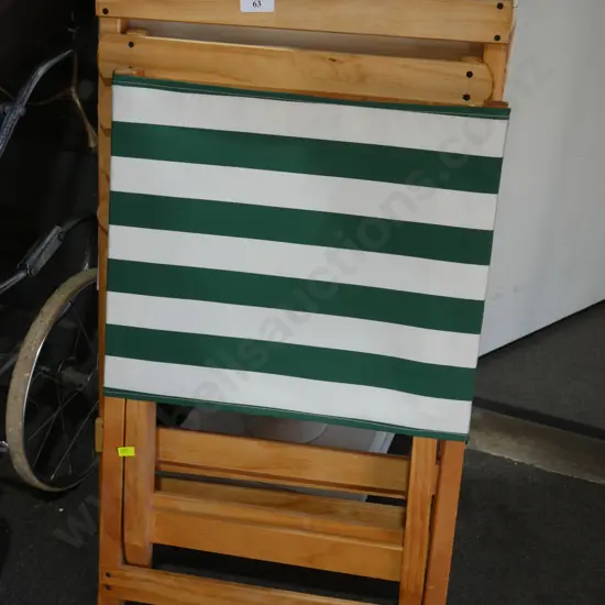 2 wooden folding chairs