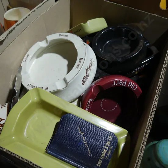 Whisky advertising ashtrays