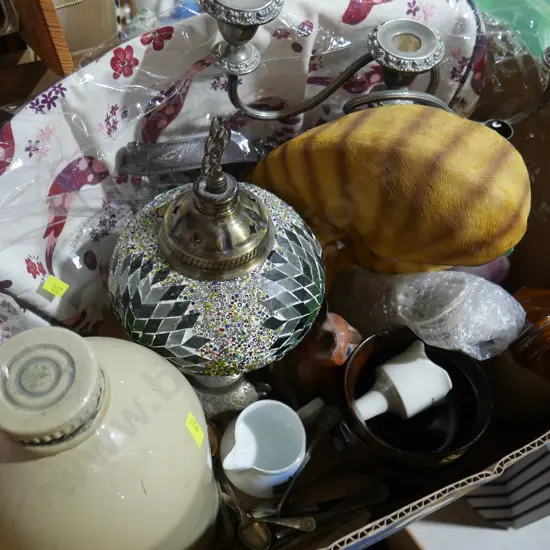 candelabra, stone jar etc