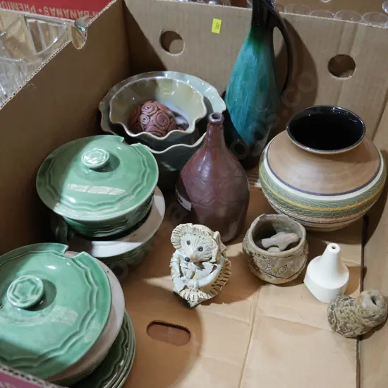 Pottery, hedgehog etc