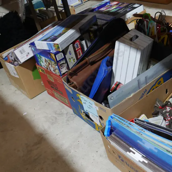 4 boxes, toys jigsaws etc