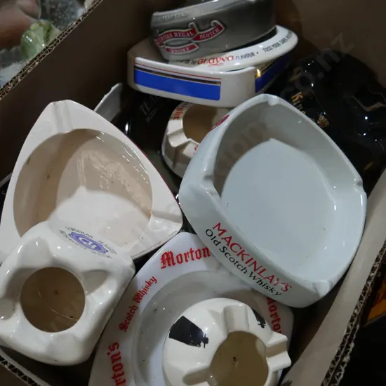 Whisky advertising ashtrays
