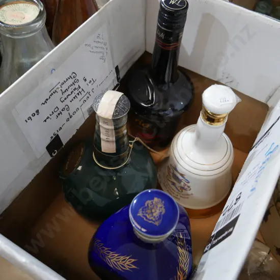 Alcohol bottles, Tia Maria etc