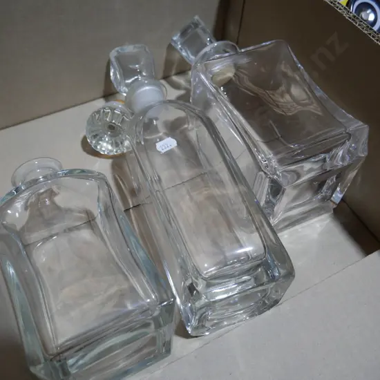 3 advertising decanters